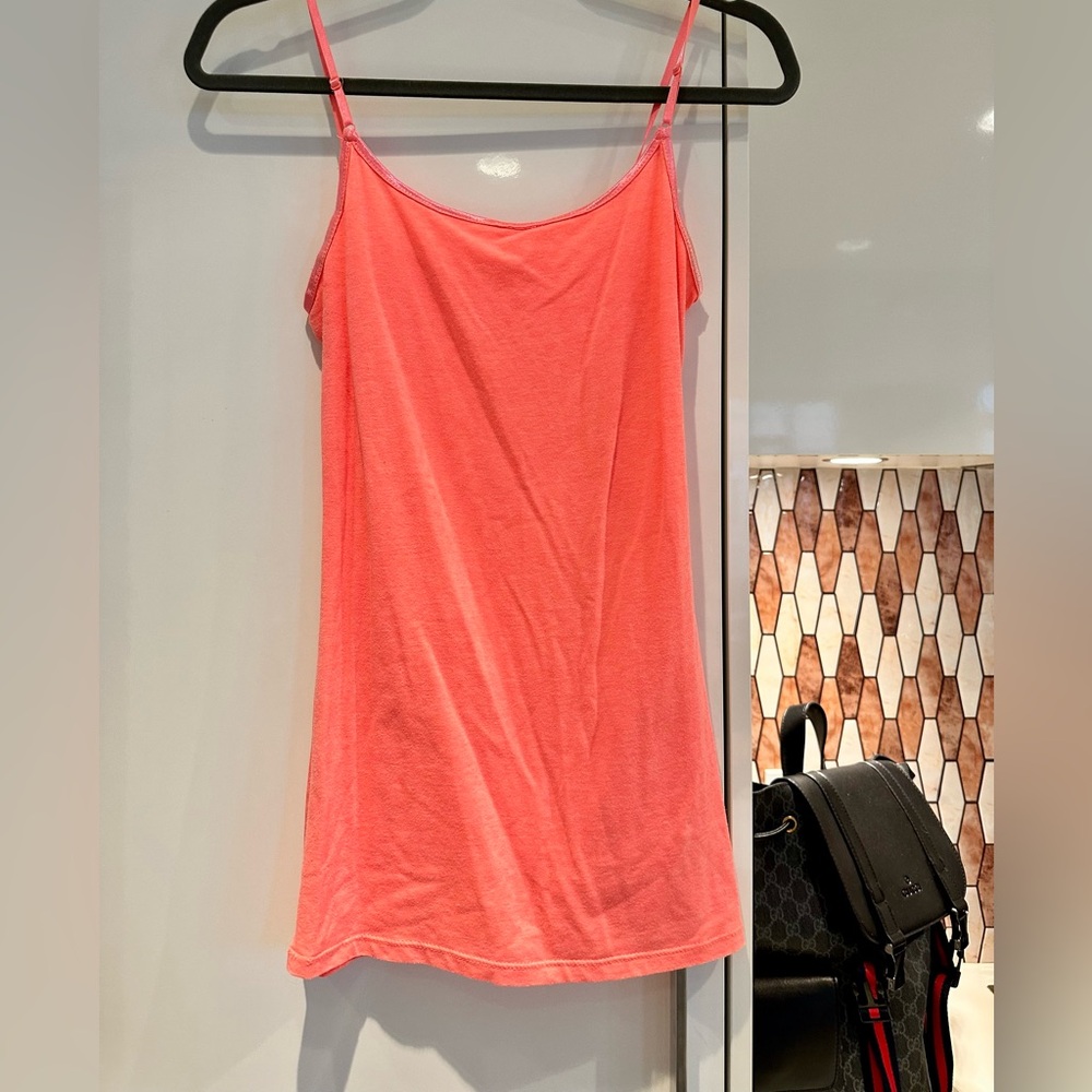 Coral Pink Spaghetti Strap Tank Top